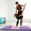 Folding Gymnastics Mat with Carry Handles and Sweatproof Detachable PU Leather Cover-Pink - Gallery View 1 of 10