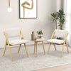 Set of 2 folding kitchen dining chairs with rubber wood legs in natural finish, perfect for modern home decor.