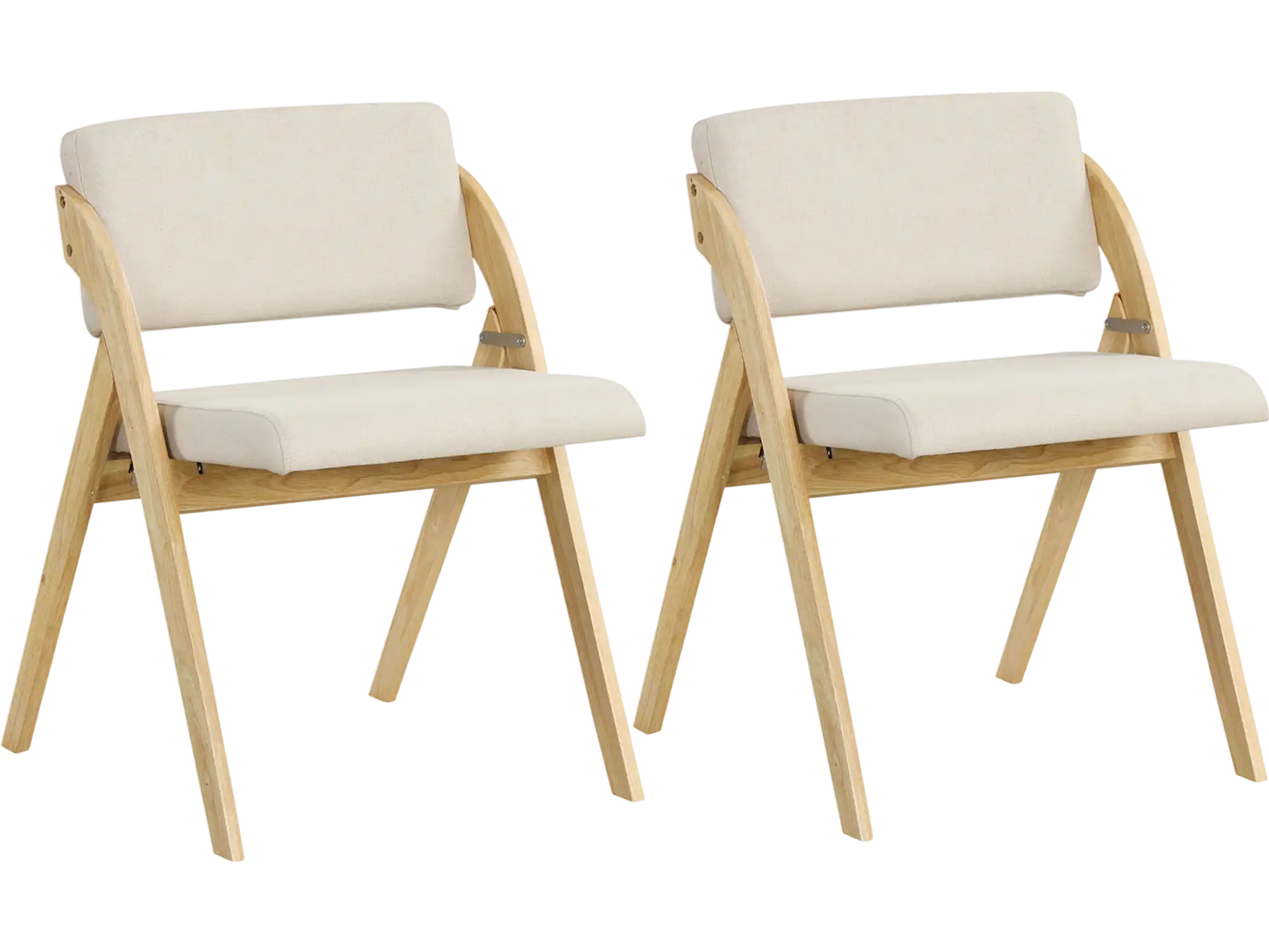 Costway Set of 2 Folding Kitchen Dining Chairs Rubber Wood Legs 75281364 New