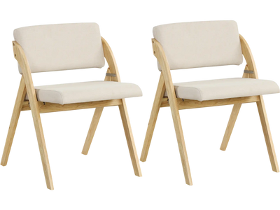 Costway Set of 2 Folding Kitchen Dining Chairs Rubber Wood Legs 75281364 New