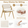 Folding kitchen dining chair set with rubber wood legs, thick padded design, and breathable polyester fabric for.