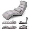 Folding lazy sofa couch in gray with adjustable positions and a pillow, perfect for gaming, TV, or reading.