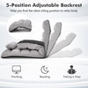 Folding lazy sofa couch in gray with adjustable backrest, perfect for gaming, reading, or watching TV.