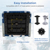 Folding low back boat chair base with 5" x 5" bolt pattern, includes 10 bolts for easy installation and strong support.