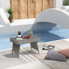 Folding PE Rattan Side Coffee Table Patio Garden Furniture-Gray - Gallery View 1 of 11