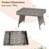 Folding PE rattan side coffee table in gray, 24" x 16", weather-resistant for outdoor use, perfect for summer.