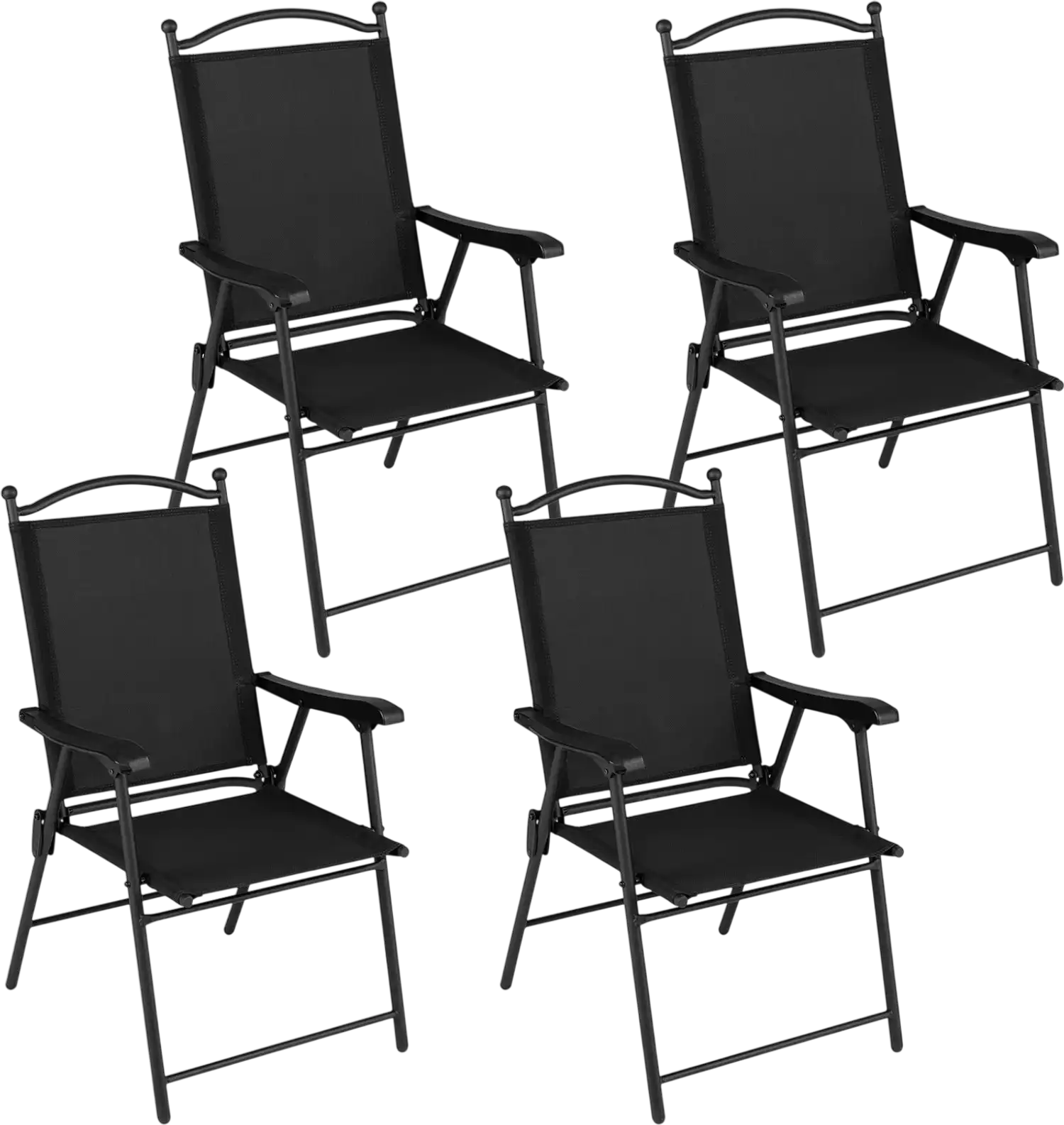 Costway Folding Patio Beach Lawn Chairs Set of 4 High Back Armrests 65564293 New