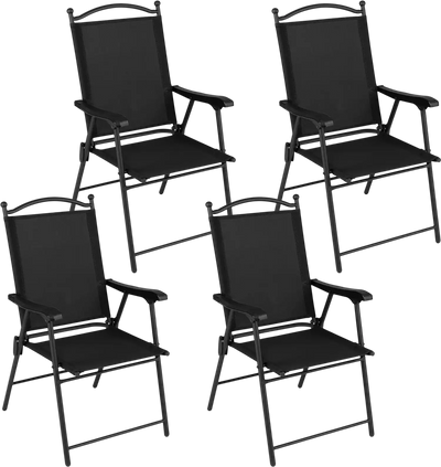 Costway Folding Patio Beach Lawn Chairs Set of 4 High Back Armrests 65564293 New