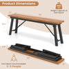 Folding picnic bench set featuring acacia wood, sturdy metal legs, and dimensions for 2-3 people, ideal for outdoor use.