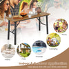 Folding picnic table with acacia wood surface and metal frame, ideal for indoor and outdoor activities with family and.