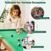 Folding portable billiards table game set with adjustable foot levelers, ideal for parties, family fun, and office.