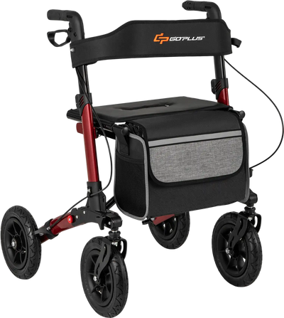Costway Folding All Terrain Rollator Walker with Seat for Seniors 187934256 New