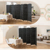 Elegant 8-panel folding room divider in black, showcasing its curved silhouette, perfect for enhancing privacy in any.