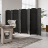 8-panel folding room divider in black with hand-woven texture, perfect for separating spaces in any room.