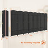 8-panel folding room divider with hand-woven texture, solid wood frame, and 180° swivel hinge for versatile space.