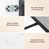 Close-up of the sturdy hinge connection and heavy-duty metal frame of the Folding Round Dining Table with Lockable.