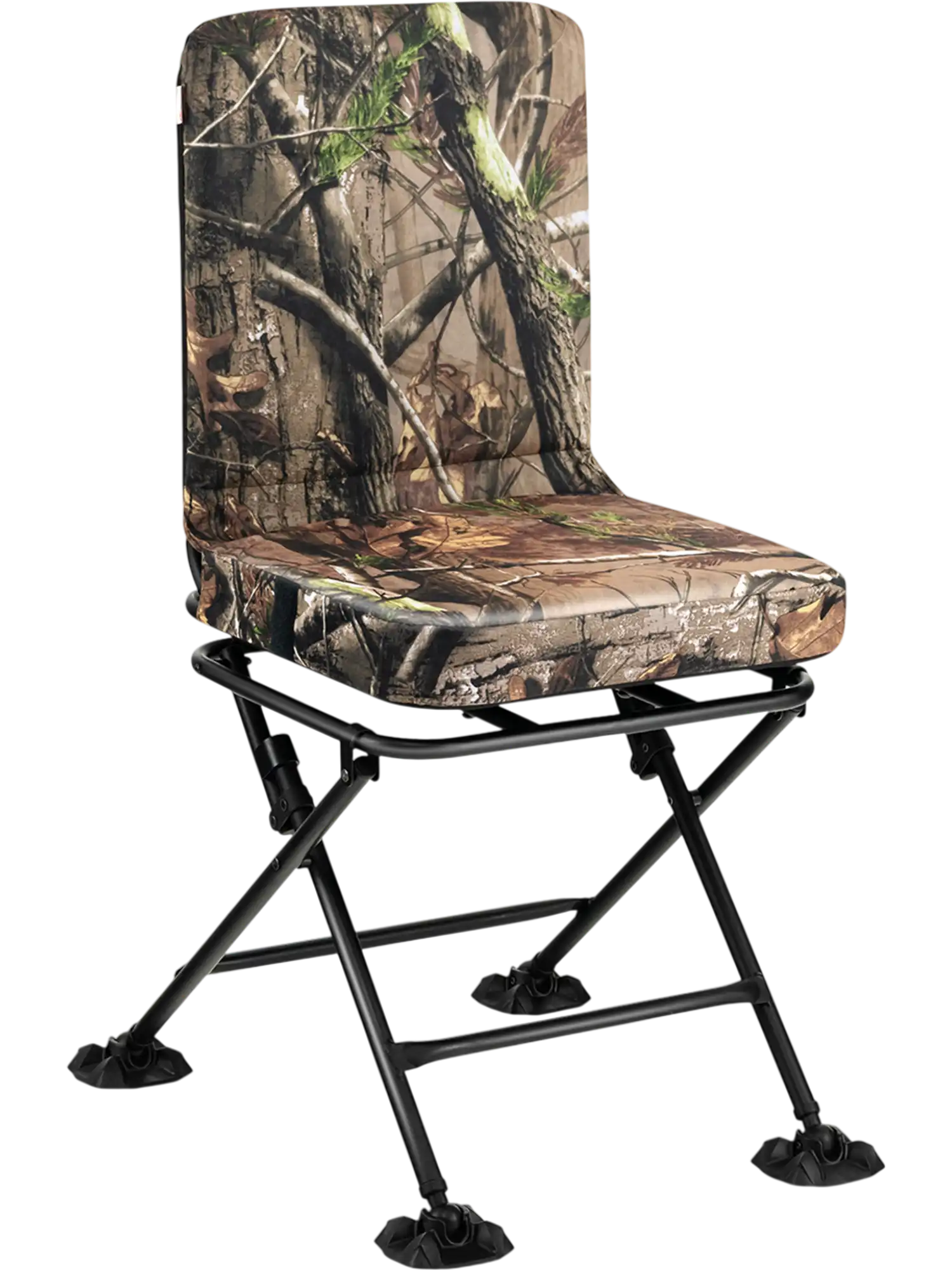 Costway Swivel Folding Camping Chair w/ Backrest Padded Cushion 56378942 New