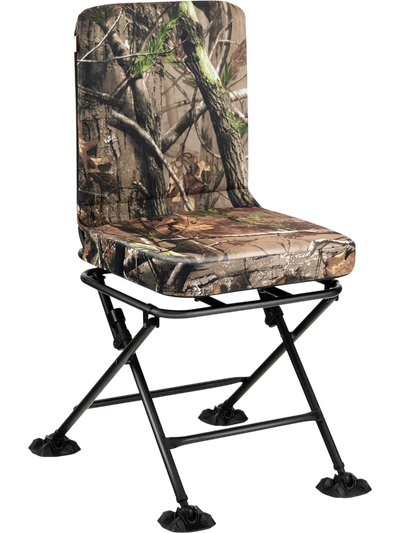 Costway Swivel Folding Camping Chair w/ Backrest Padded Cushion 56378942 New