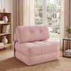 Folding Sofa Bed with Pillow and Back Support for Living Room-Pink - Gallery View 1 of 10