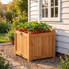 Folding Square Fir Wood Raised Garden Bed with Removable Bottom Set of 2-Orange - Gallery View 1 of 12
