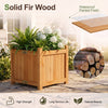 Folding square raised garden bed made of solid fir wood, featuring a removable bottom for drainage and easy storage.