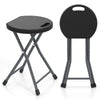 Folding stool with built-in handle, made of HDPE and powder-coated metal, ideal for indoor seating or outdoor.