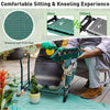 Folding garden kneeler pad with cushion seat, lightweight design for comfortable gardening, relieving back stress.