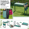 Folding garden kneeler pad with cushion seat, lightweight design for easy carry and storage, ideal for gardening.