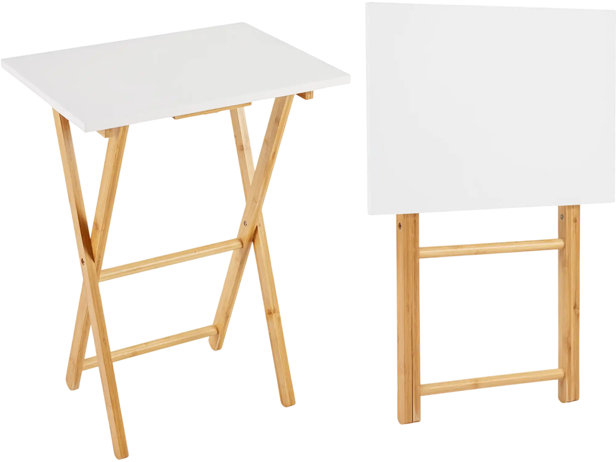 Costway Folding TV Tray Tables Set of 2 Side Tables for Small Spaces Bedroom Living Room 32444610 New
