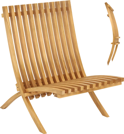 Costway Folding Teak Wood Outdoor Lounge Chair 941825736 New