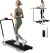 Folding treadmill with 3HP motor, remote control, and Bluetooth apps, ideal for walking, running, and working.