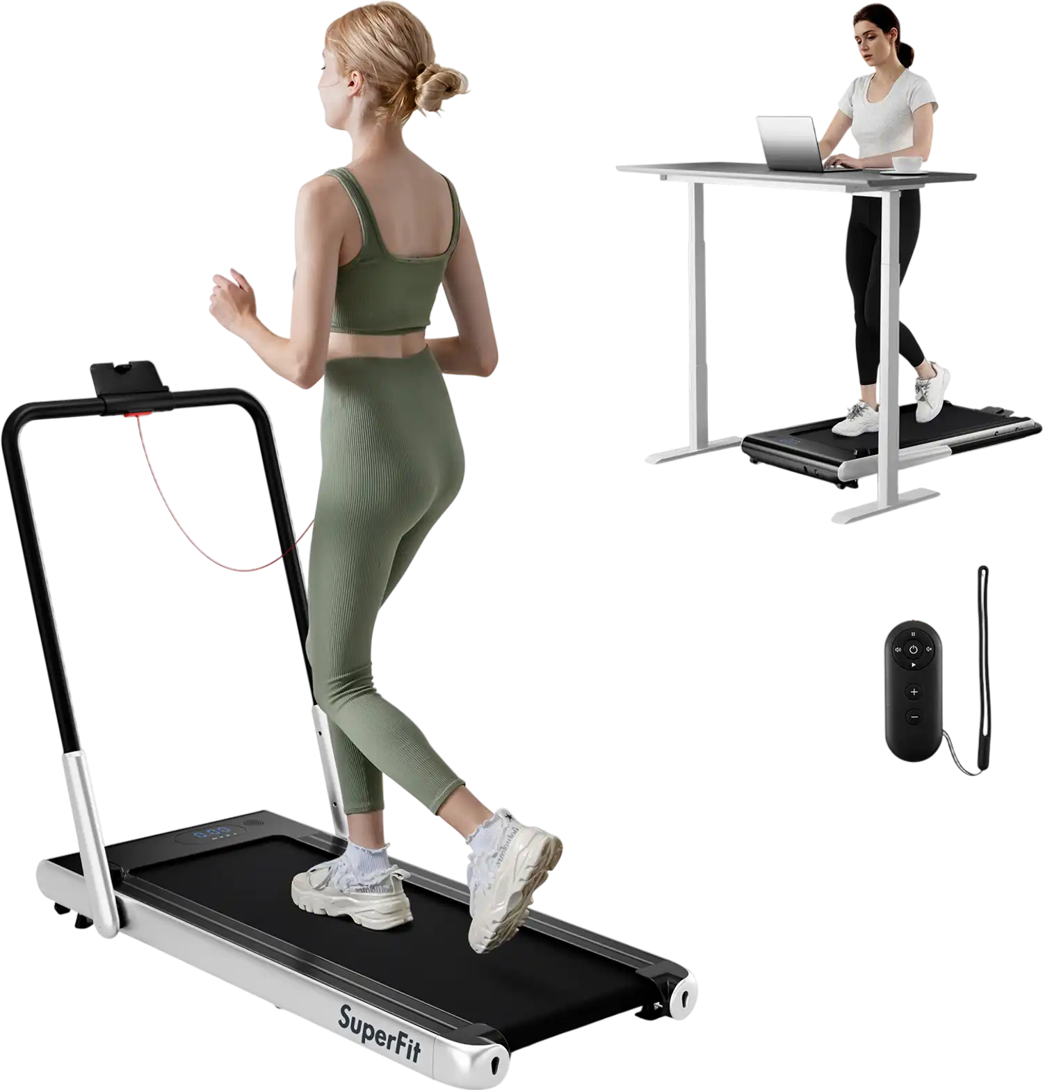 Costway 3-in-1 3HP Folding Treadmill Smart App Remote Speakers 598641723 New