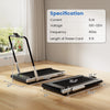 Folding treadmill with 3HP motor, 0.6-7.6 mph speed range, and Bluetooth connectivity for home workouts.