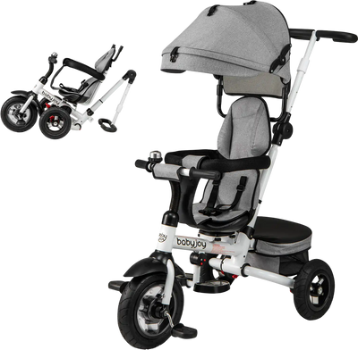 Costway Folding Baby Tricycle Stroller Reversible Seat Adjustable Canopy 92518364 New