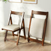 Folding Upholstered Dining Chair Set of 4 with Curved Backrest-Walnut - Gallery View 1 of 10