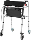 Height Adjustable Aluminum Walker with Rolling Wheels and Brakes