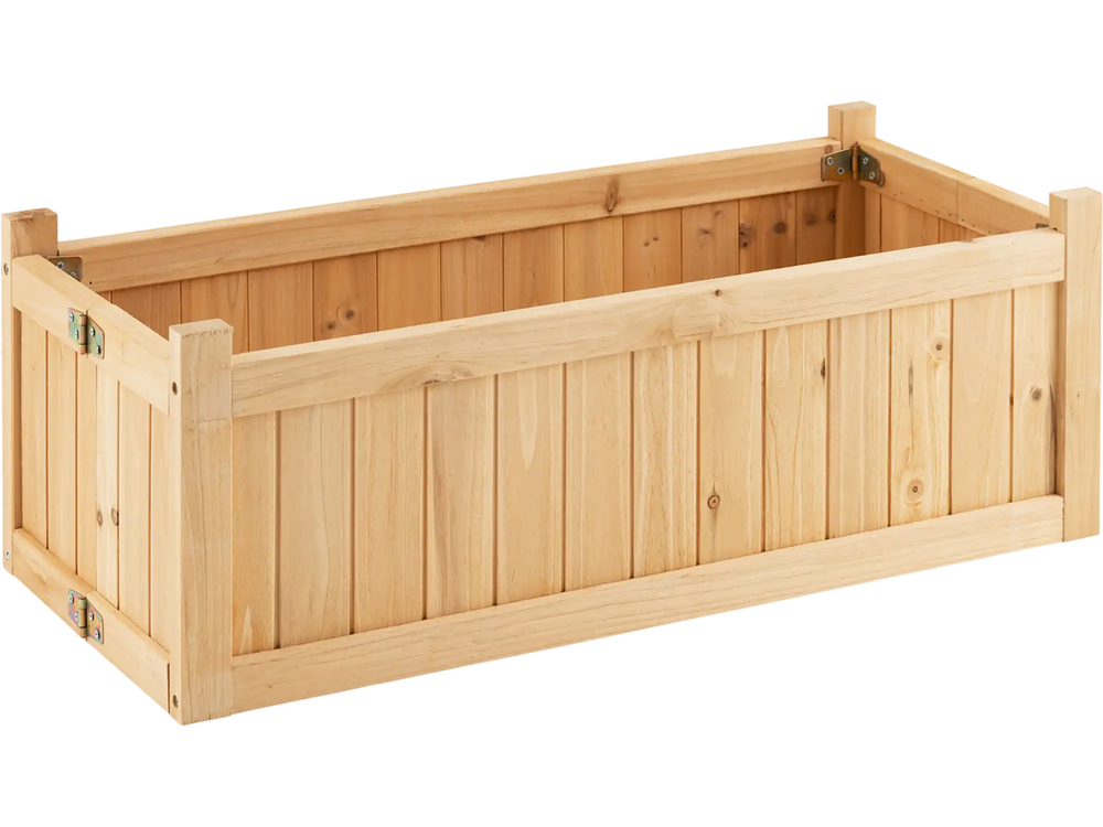 Folding Wooden Raised Garden Bed with Removable Bottom for Herbs Fruits Flowers