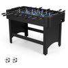 Full-size black foosball table with 22 players, sturdy legs, and smooth gameplay, ideal for home and game rooms.