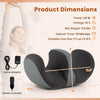 Foot and calf massager in gray with dimensions, features kneading and heat for soothing muscle relaxation at home or.