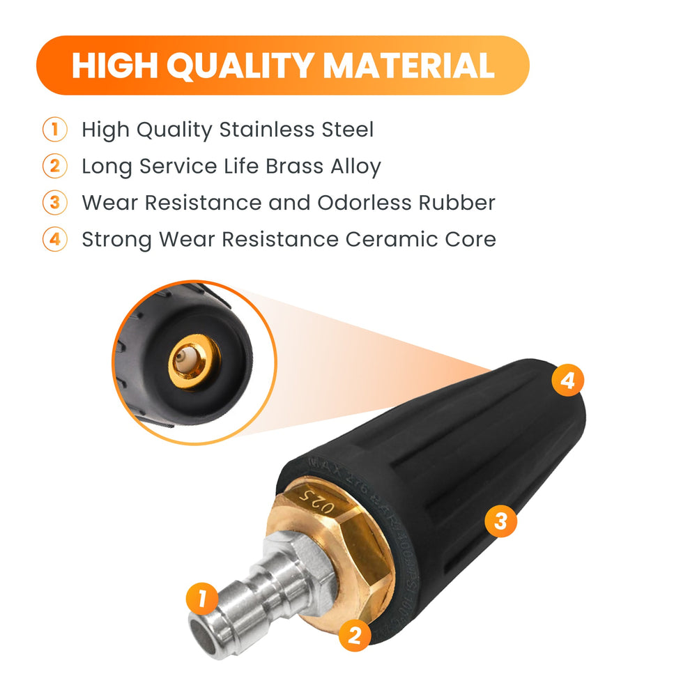 Giraffe Tools Pressure Washer Turbo Nozzle 1/4" Quick Connector New