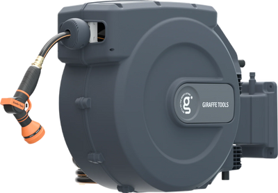 Giraffe Tools Retractable Garden Hose Reel 1/2 in. x 155 ft. 180° Wall Mount New