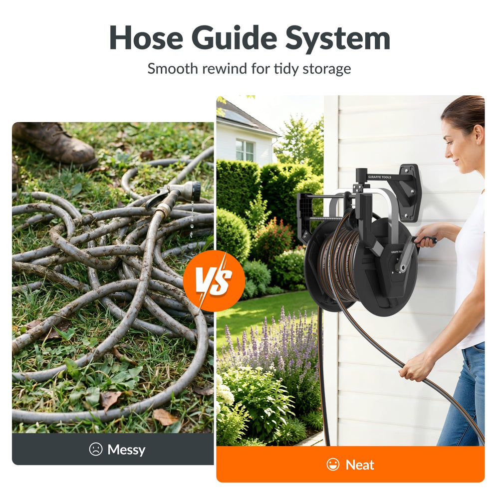 Giraffe Tools Swivel Wall Mounted Hose Reel 125 ft of 5/8 in. Hose Capacity New