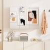Frameless bathroom wall-mounted mirror cabinet with three mirrored doors and ample storage, perfect for entryways or.