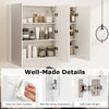 Frameless bathroom wall-mounted mirror cabinet with 3 mirrored doors and ample storage for versatile placement.