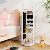 Free-Standing Full Length Mirror Kids Jewelry Armoire Cabinet-White - Gallery View 1 of 11