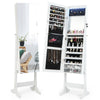Free Standing Full Length Jewelry Armoire with LED Lights-White - Gallery View 1 of 10