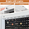 Free standing jewelry armoire with LED lights, spacious storage, and full-length mirror for stylish organization.