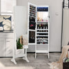 Interior view of the Free Standing Full Length Jewelry Armoire showing organized storage for jewelry and makeup.