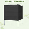 Freestanding 48 x 48 inch black air conditioner fence with metal stakes, ideal for privacy around outdoor units.