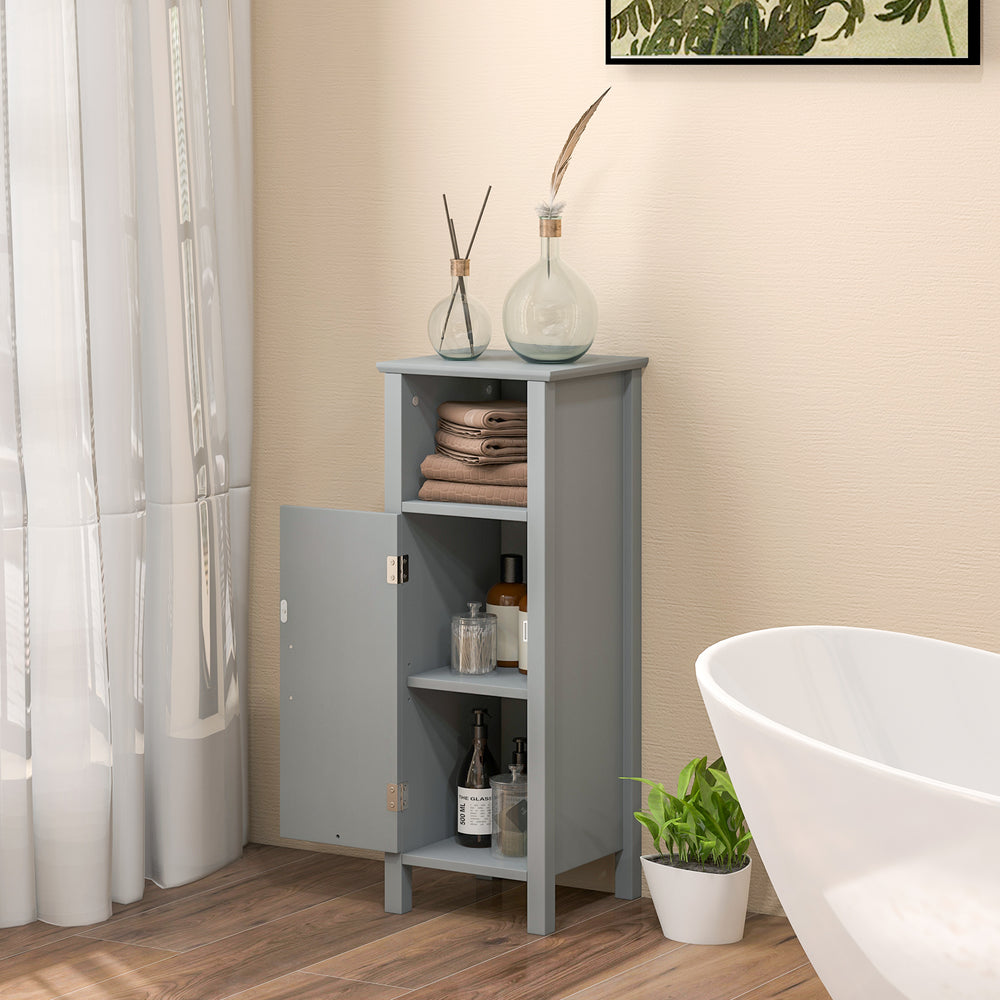 Bathroom Storage Organizer with 2-Tier Cabinet-Gray - Gallery View 1 of 10
